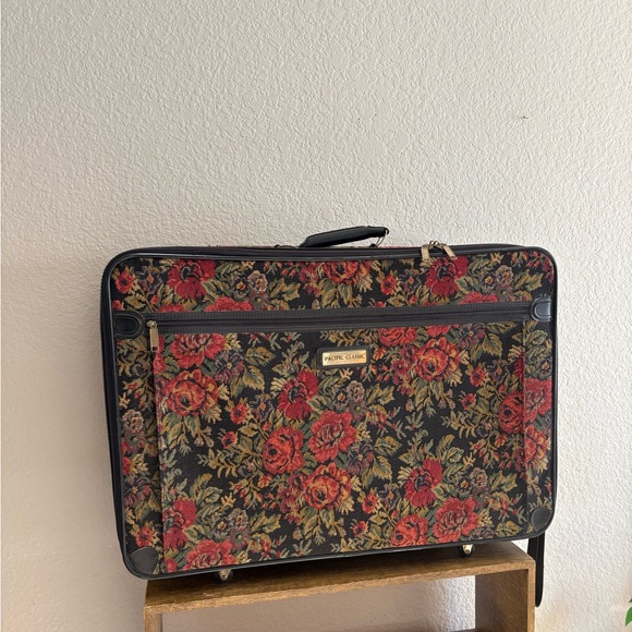 Pierre Cardin Handbags - Vintage Floral Tapestry Rolling Luggage